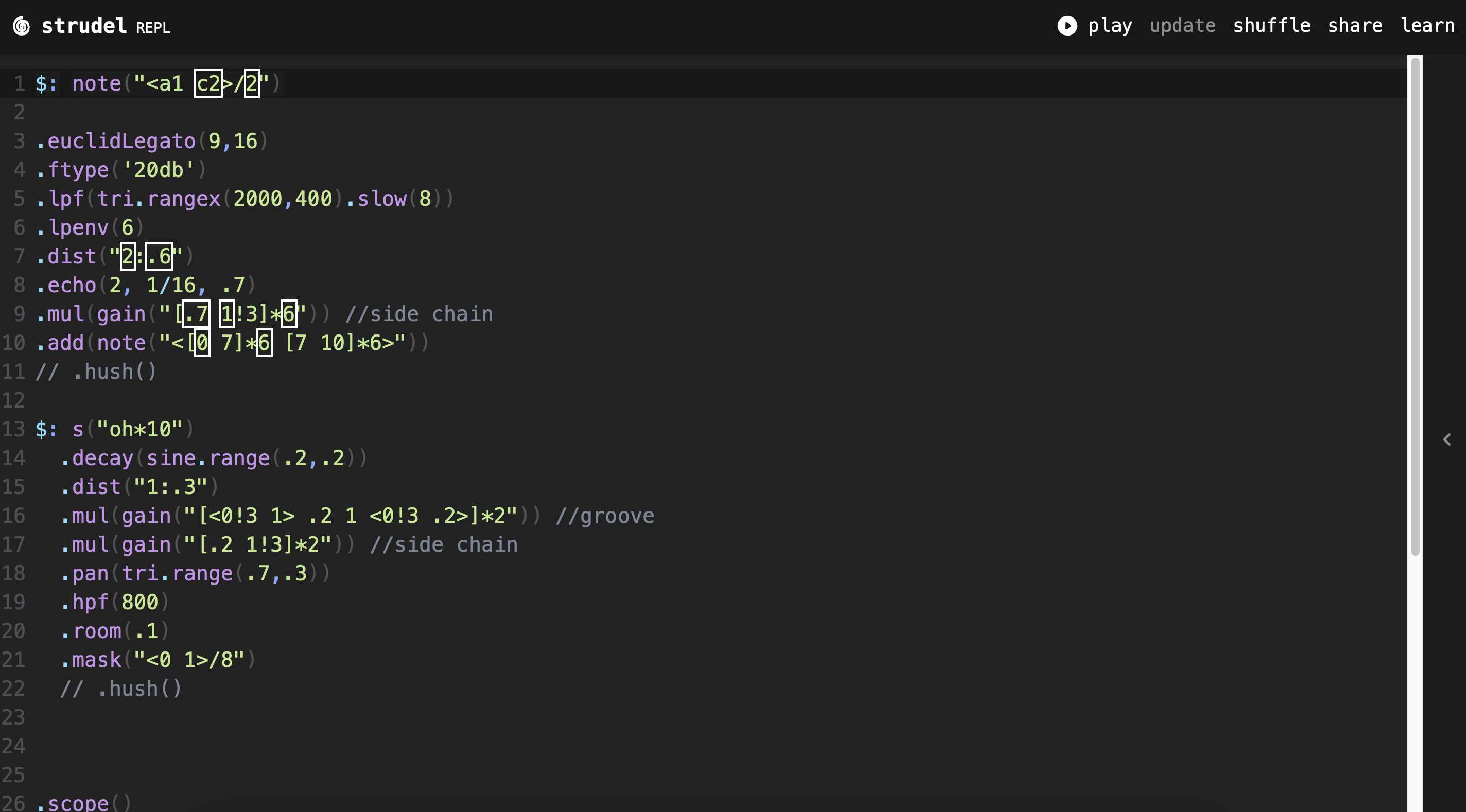 Strudel Code Audio